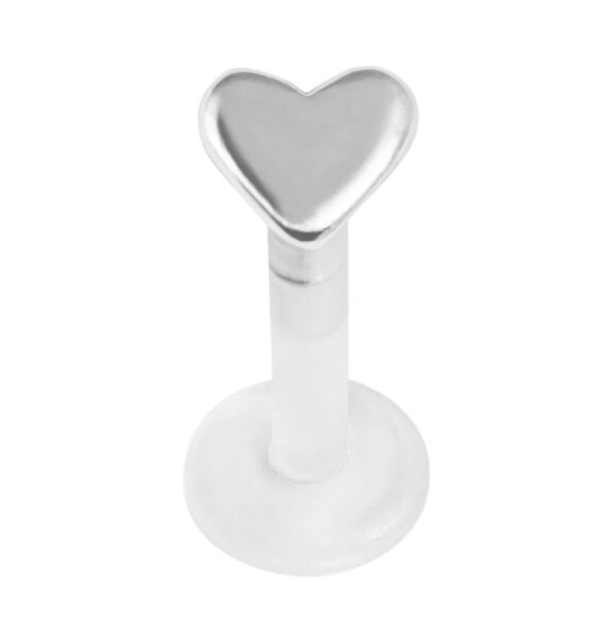 Bioflex Push-fit Labret with 925 Sterling Silver Heart