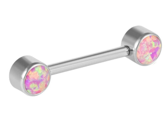 Titanium nipple bar - Candy pink